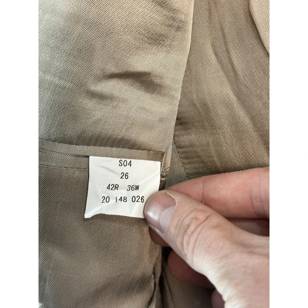 Brooks Brothers Blazer Mens 42R Beige Cotton Blend Two Button Jacket Casual